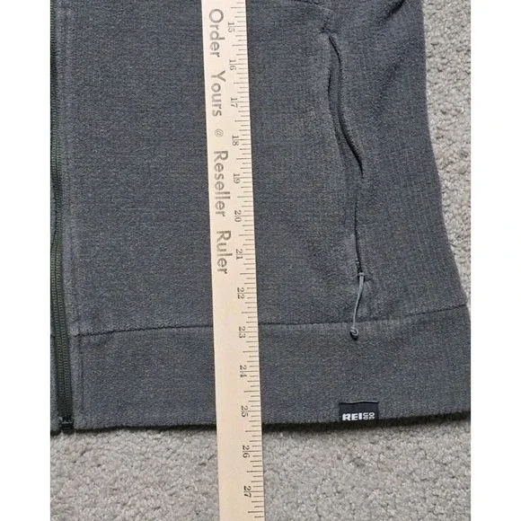 REI Co Op Womens L Midweight Waffle Fleece Jacket Full Zip Zip Pockets Mock Neck - Picture 14 of 16